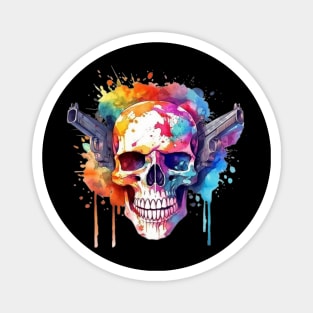 Skull With Guns Magnet